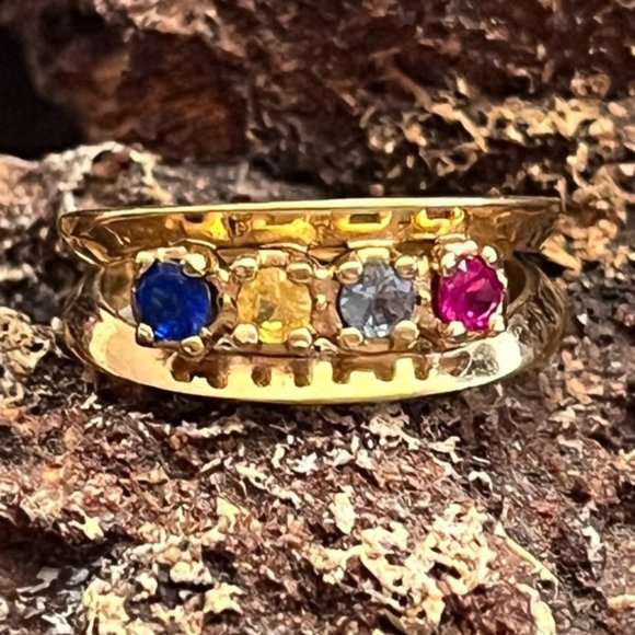 Brass and Gemstone Ring - Picture 1 of 2